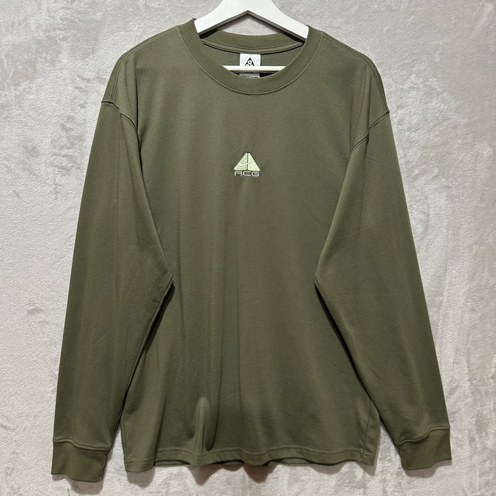 Nike ACG Dri-FIT Loose Fit Long Sleeve T-Shirt Olive Green Mens Small DJ1290-325